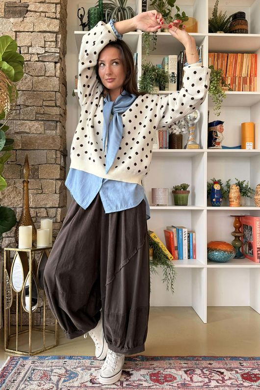 Edie Polka Dot Knit Ecru